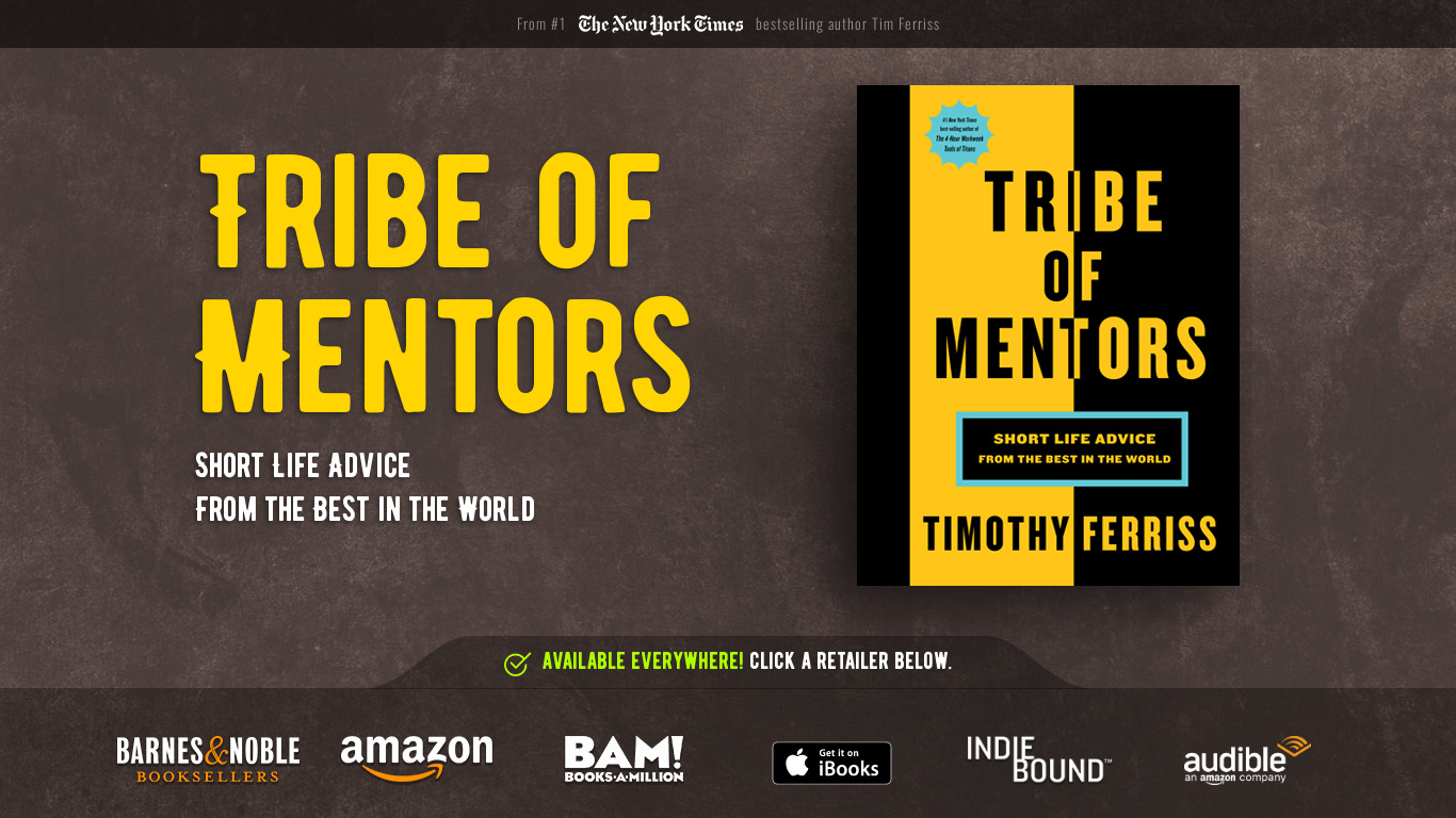 Tribe of Mentors Landing page