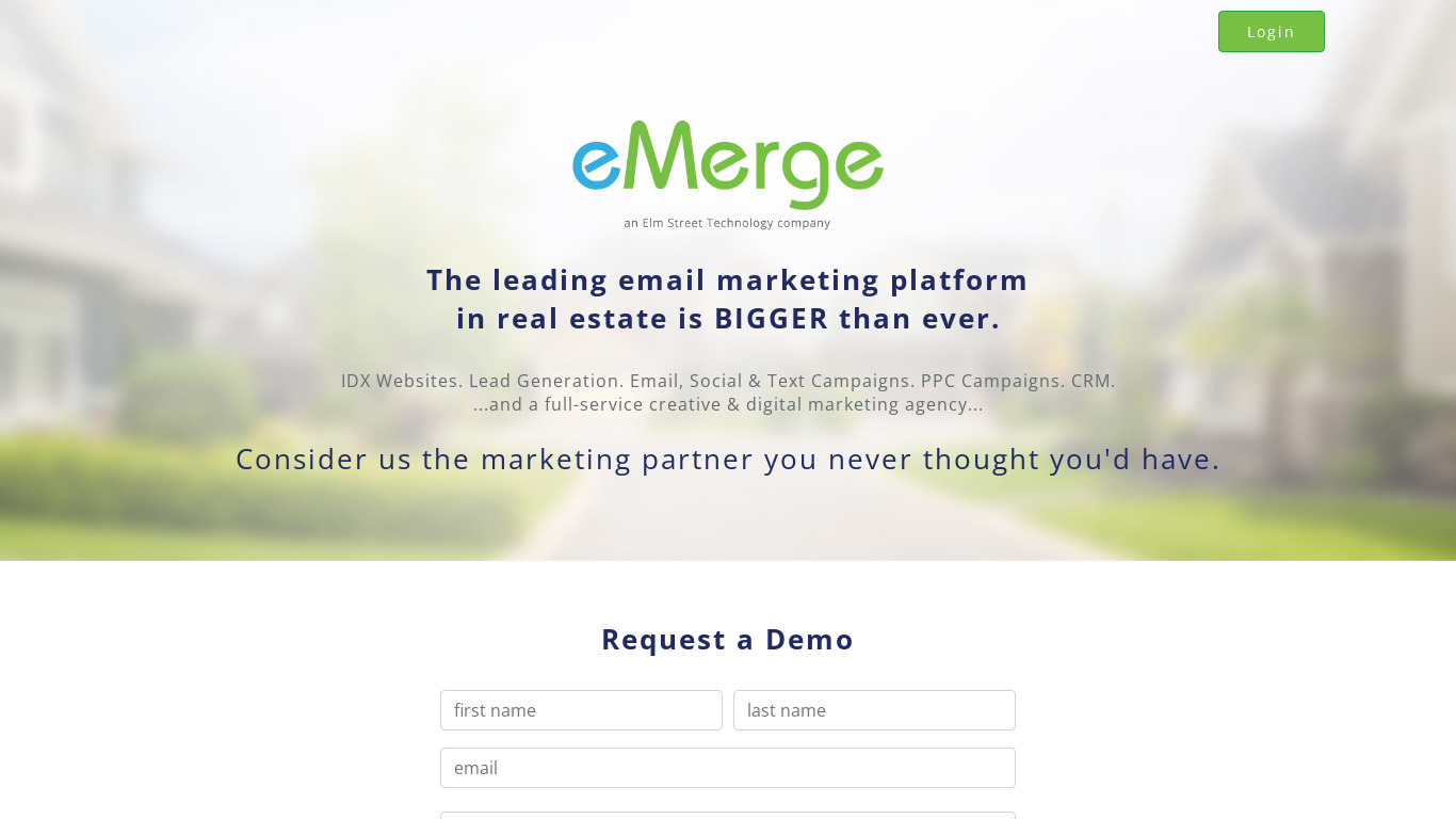 eMerge Landing page