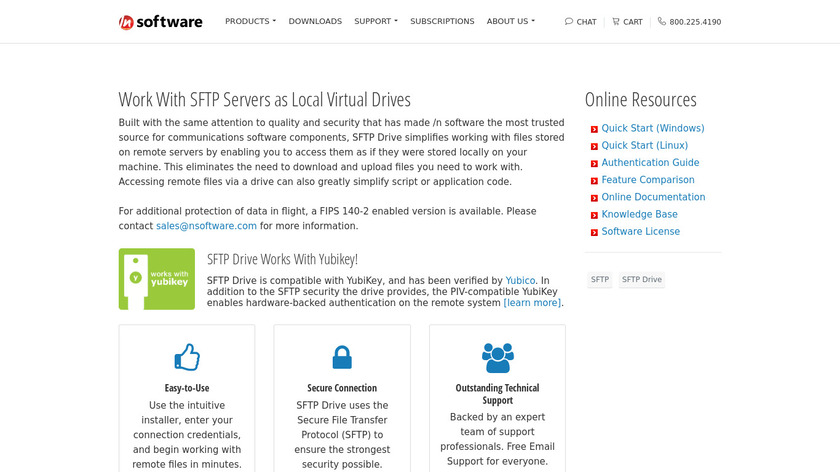 SFTP Net Drive Landing Page
