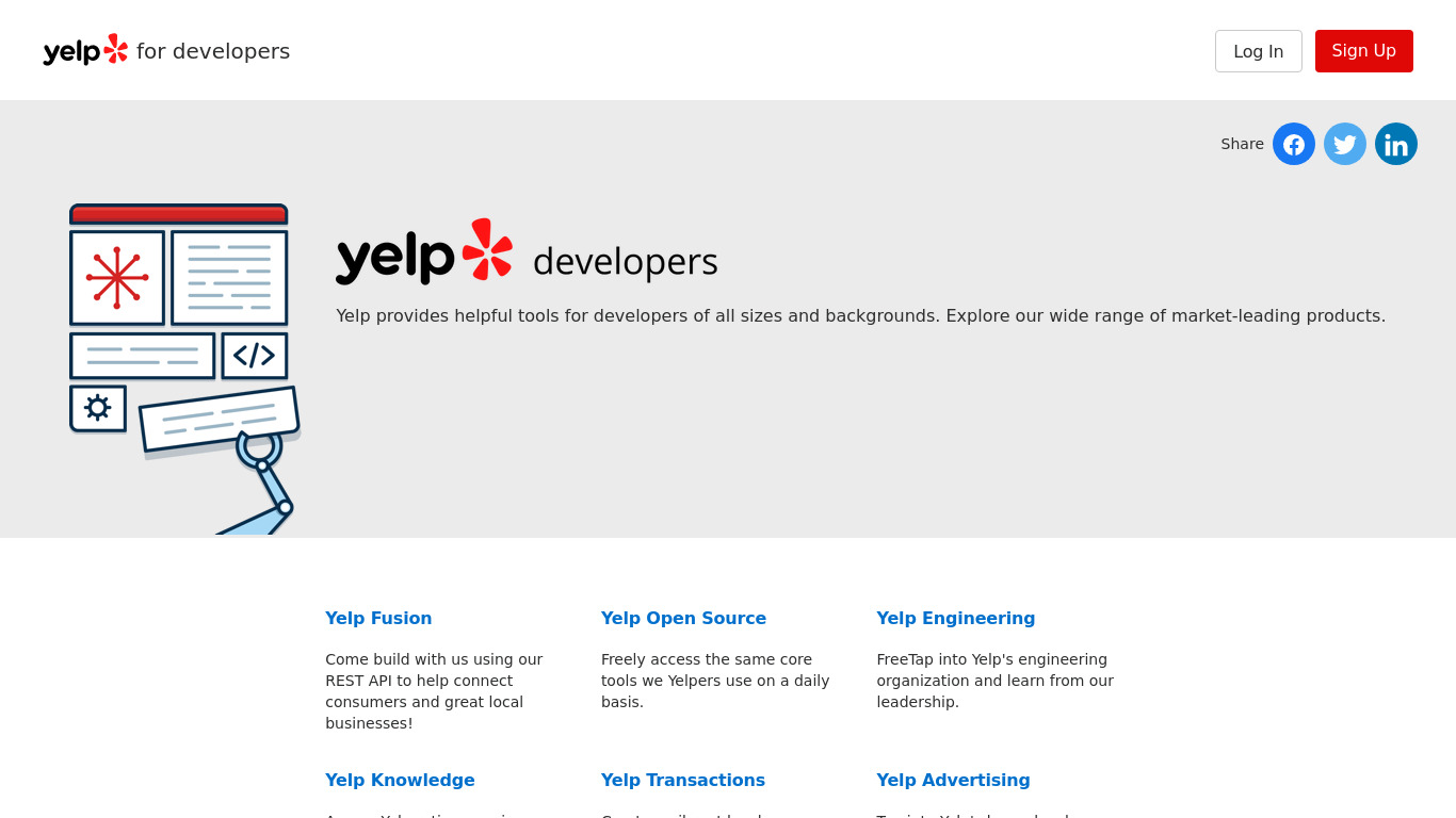 Yelp Trends Landing page