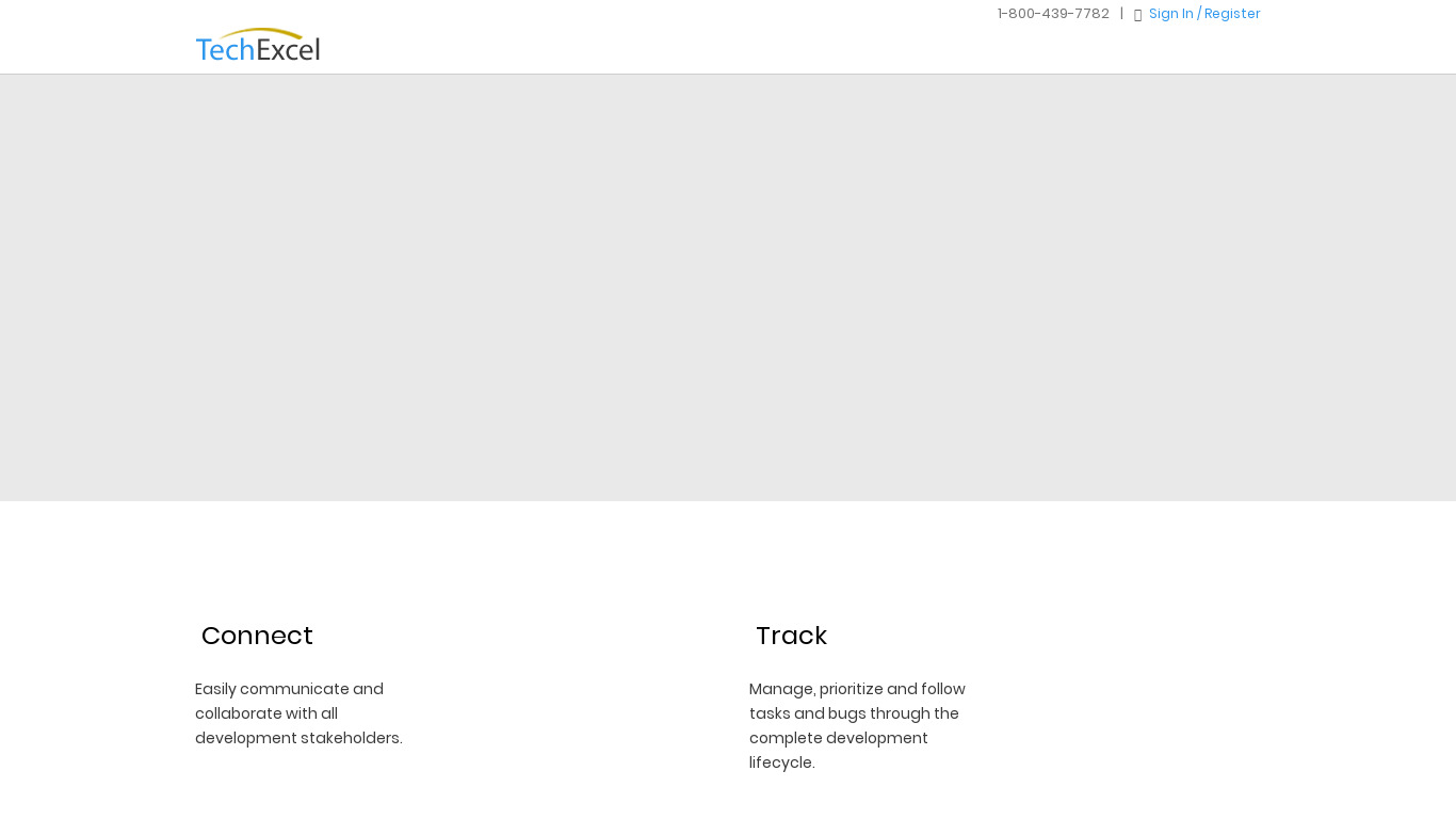 DevTrack Landing page