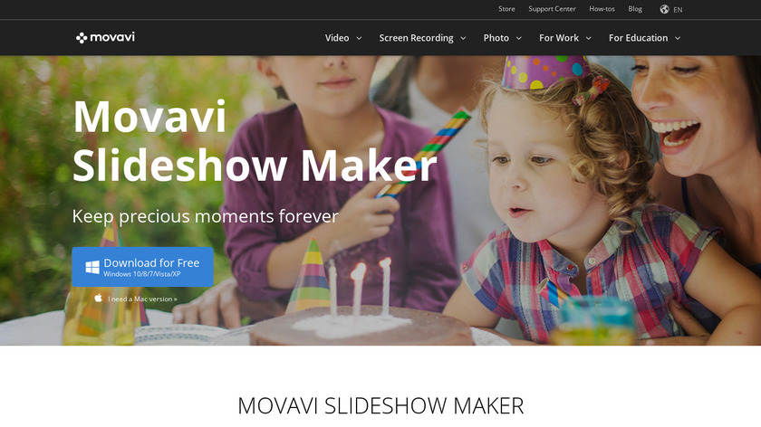 Movavi Slideshow Maker Landing Page