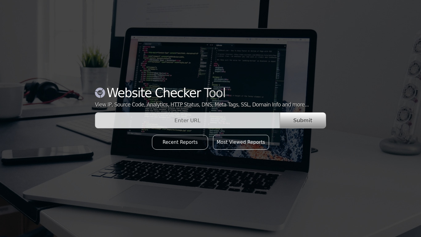 SiteCheckerTool.com Landing page