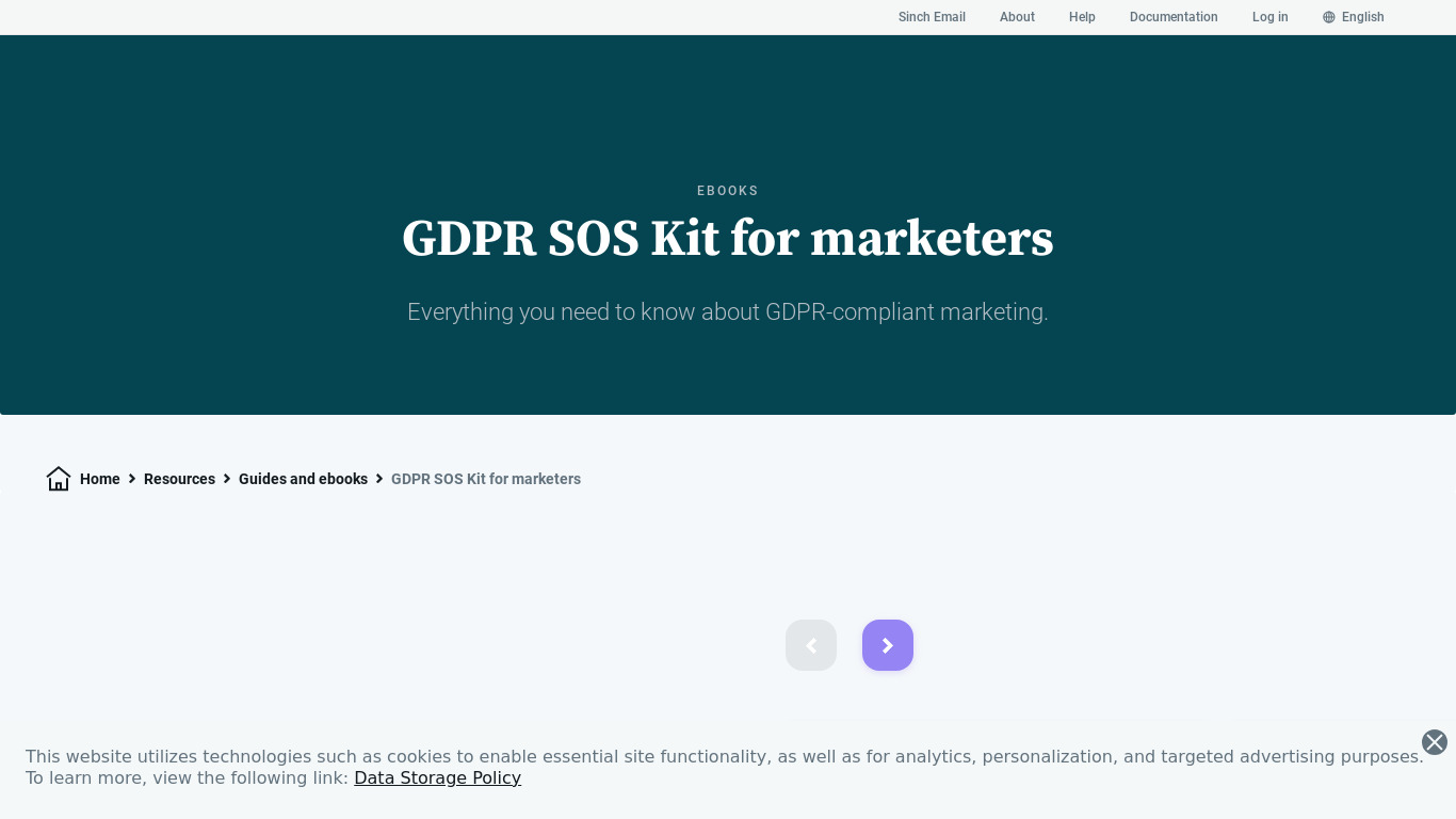 GDPR SOS Kit For Marketers Landing page