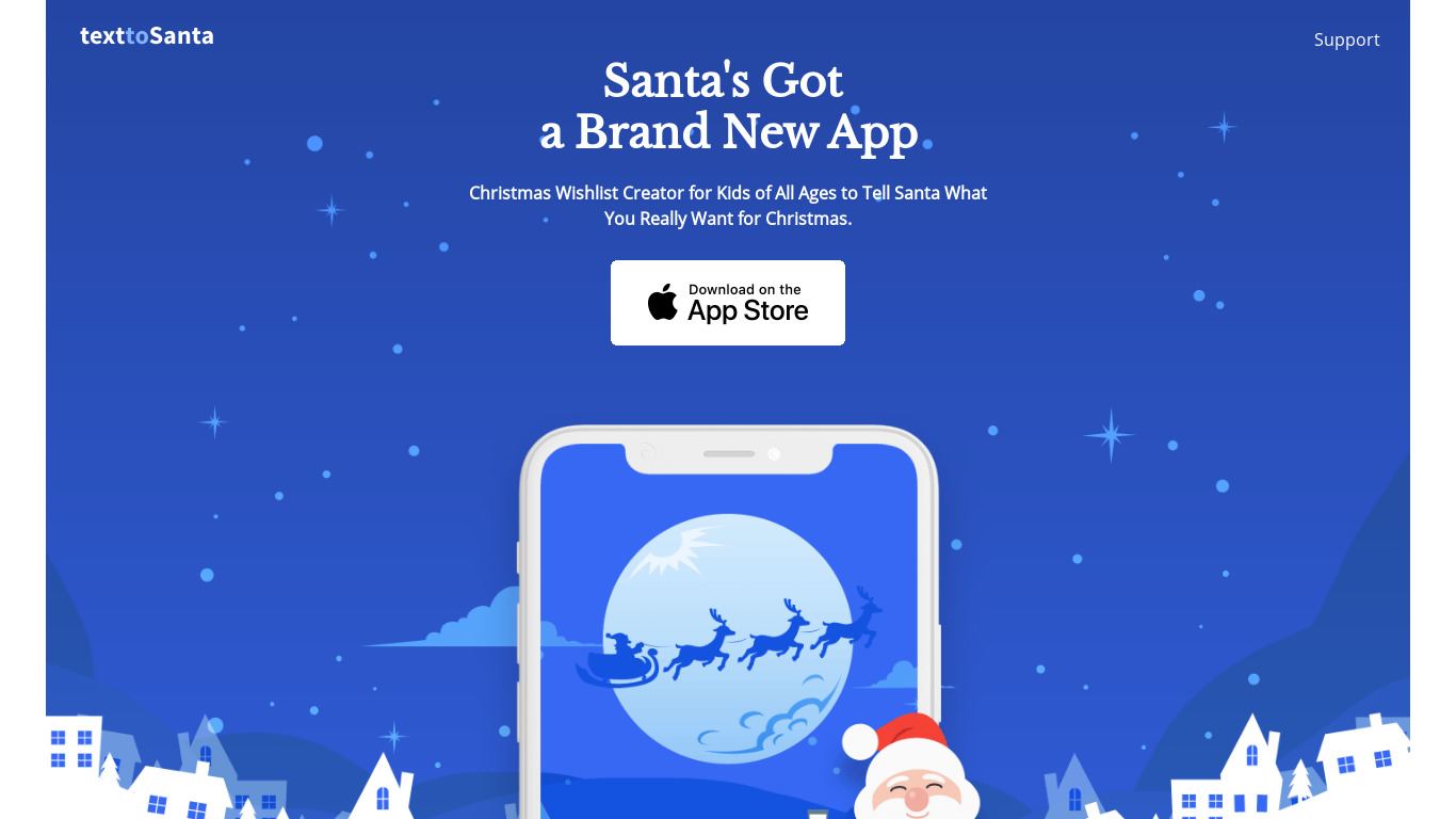 Text to Santa Landing page