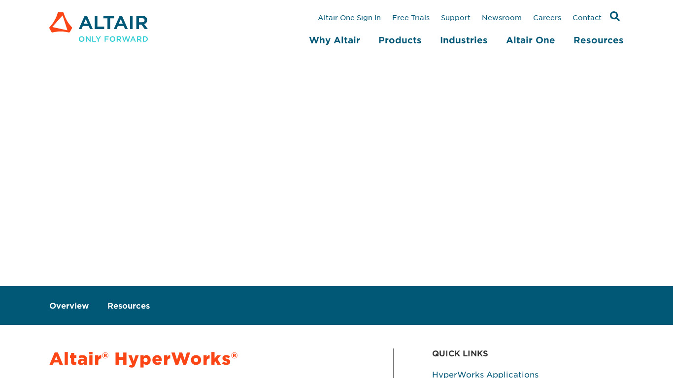 HyperWorks Landing page