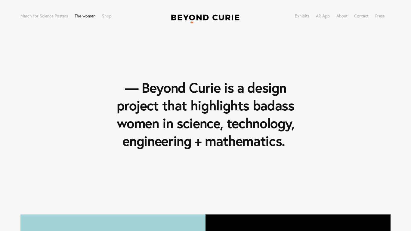 Beyond Curie Landing page