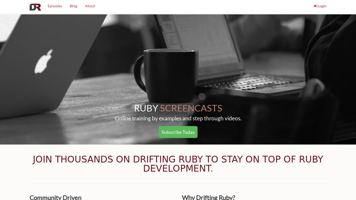 Drifting Ruby Landing page
