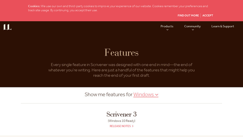 Scrivener for iOS Landing Page