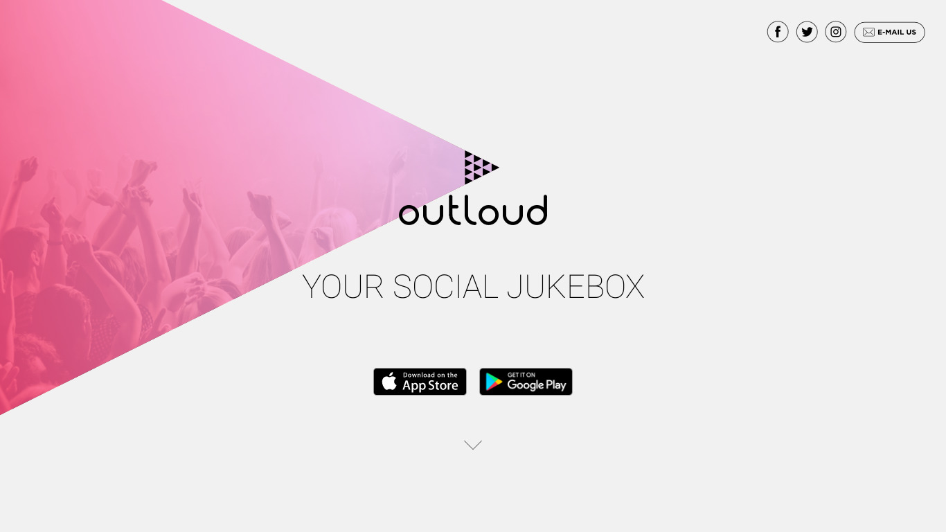 OutLoud Social Jukebox Landing page