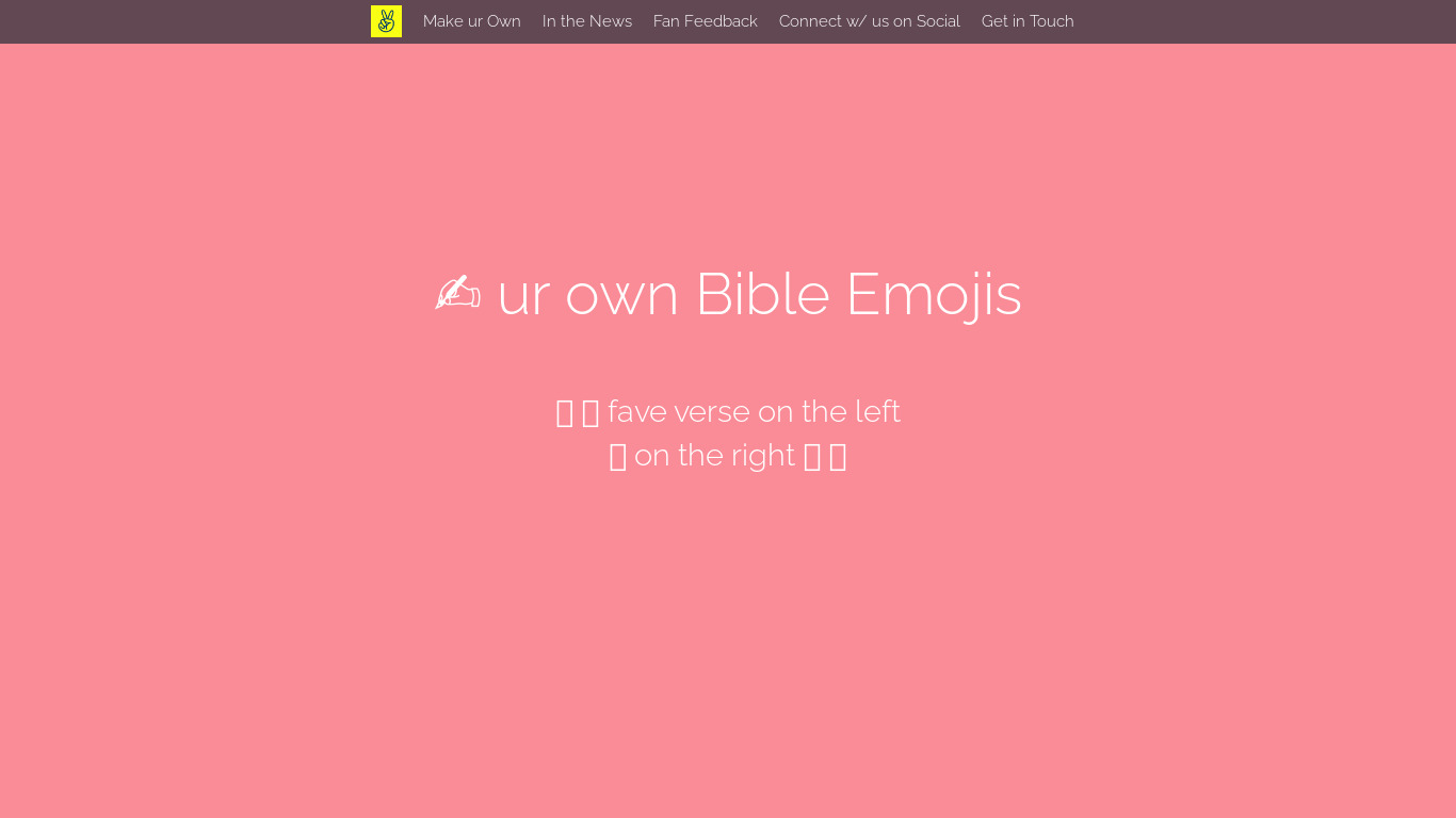 Bible Emoji Translator Landing page