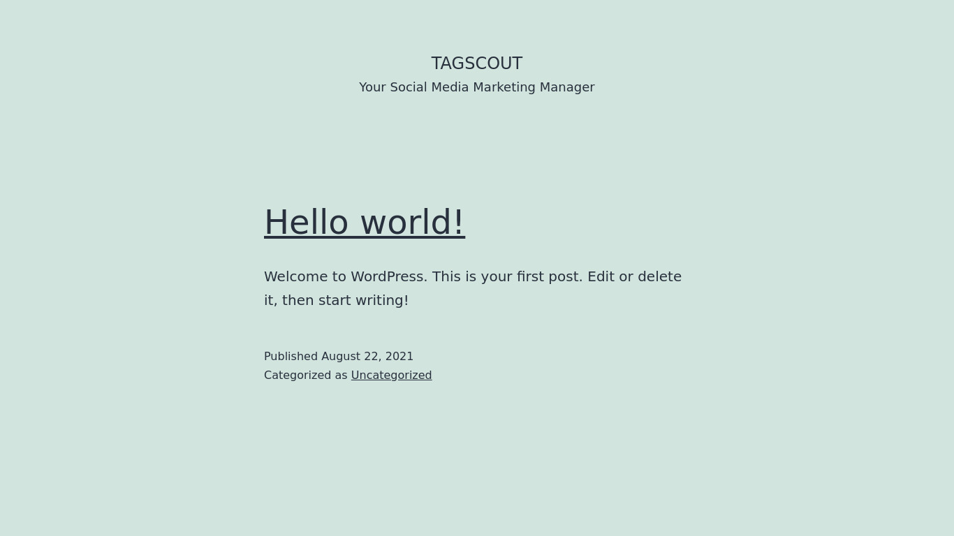 TagScout Landing page