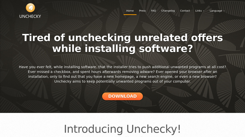 Unchecky Landing Page