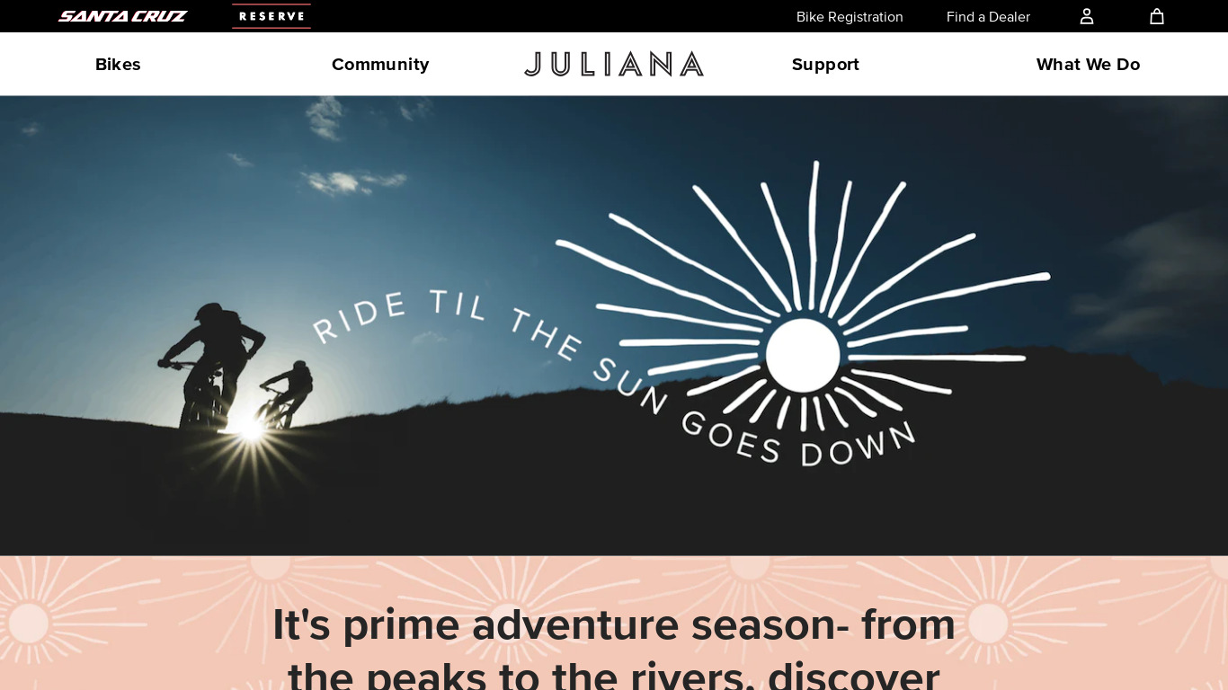 Juliana Bikes Landing page