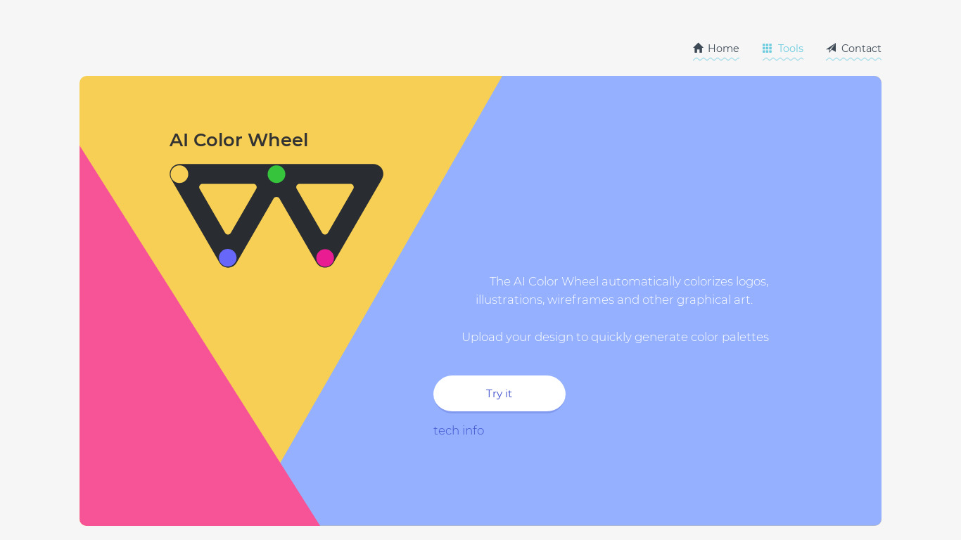 AI Color Wheel Landing page