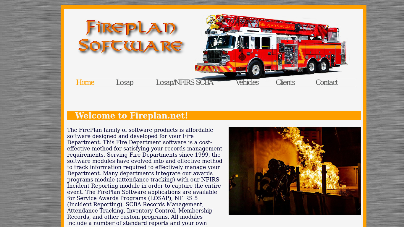 FirePlan Landing page