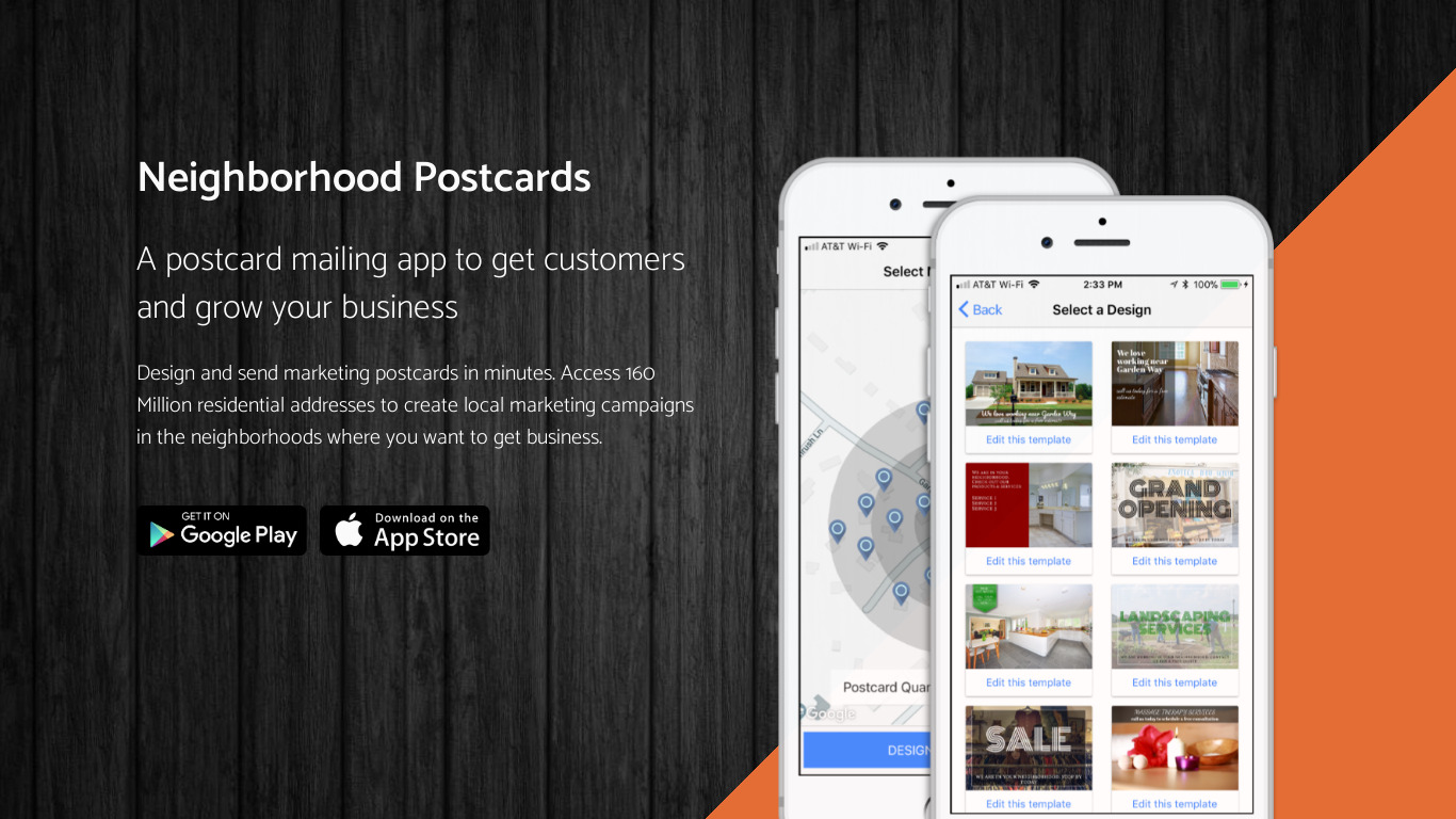 Neighborhood Postcards Landing page