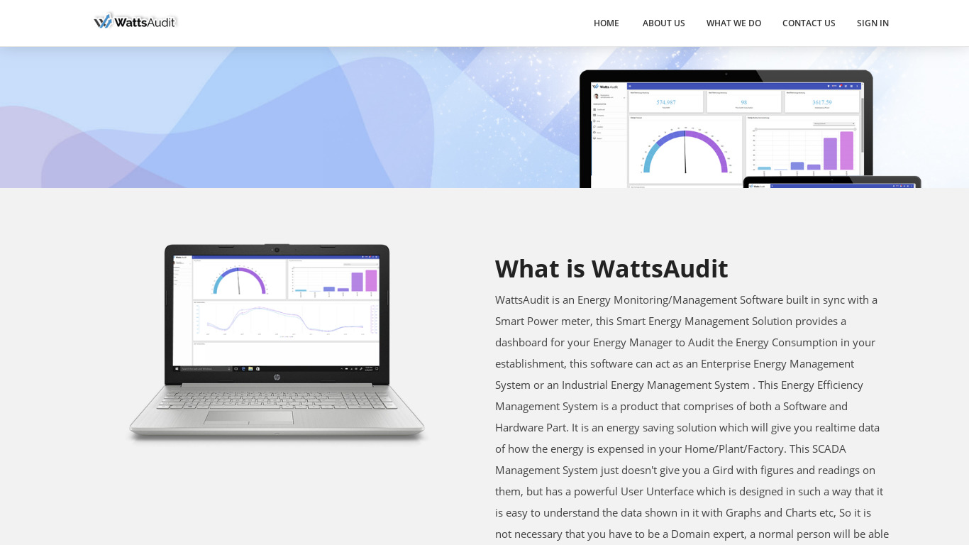 WattsAudit Landing page