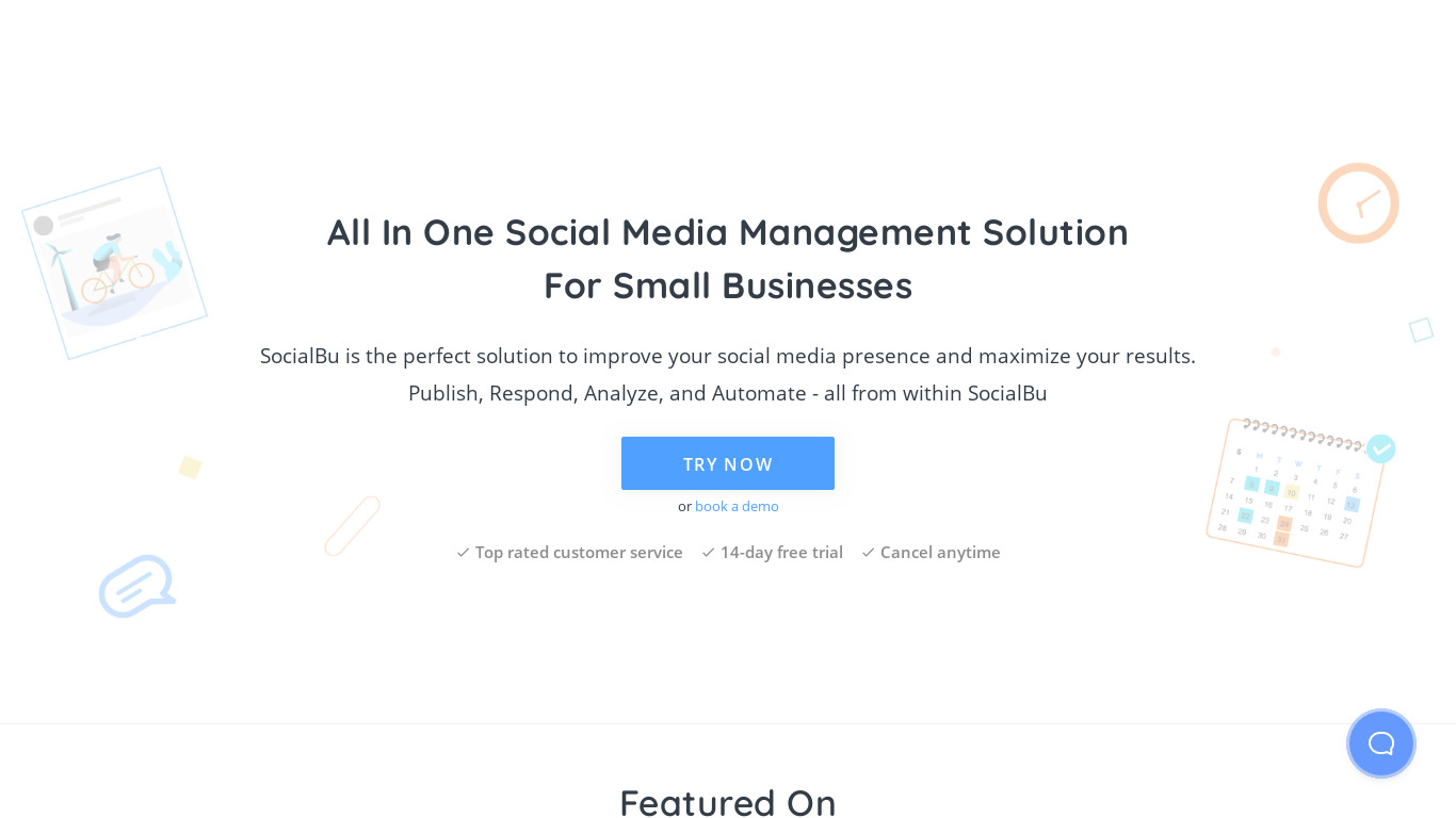 SocialBu Landing page