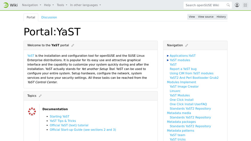 YaST Landing Page