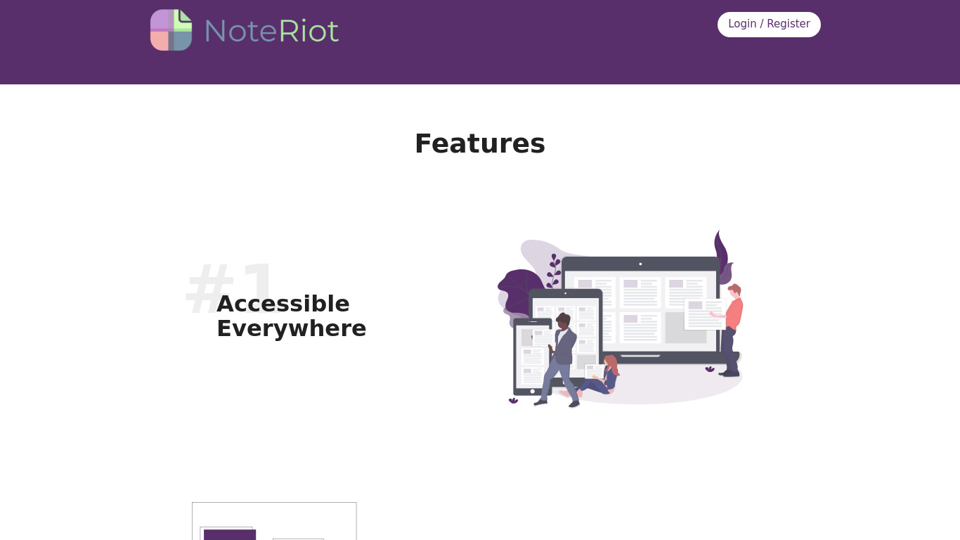NoteRiot Landing page