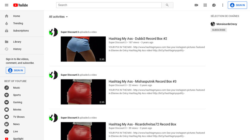 HashtagMyAss Landing Page