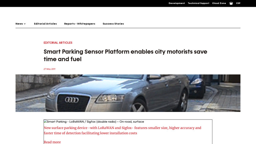 libelium.com Smart Parking Landing Page