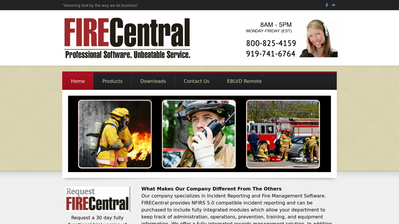 FIRECentral Landing page