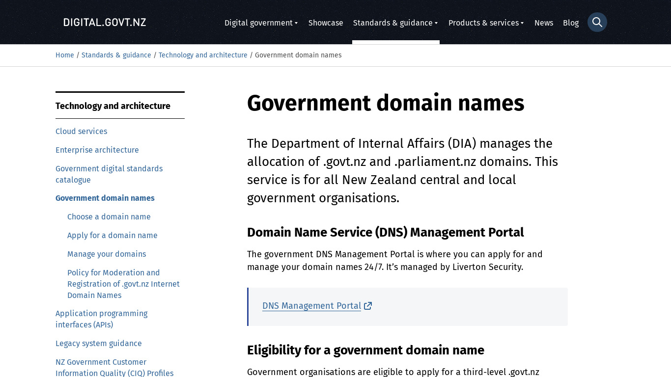 NewZealand Government Registrar Landing page