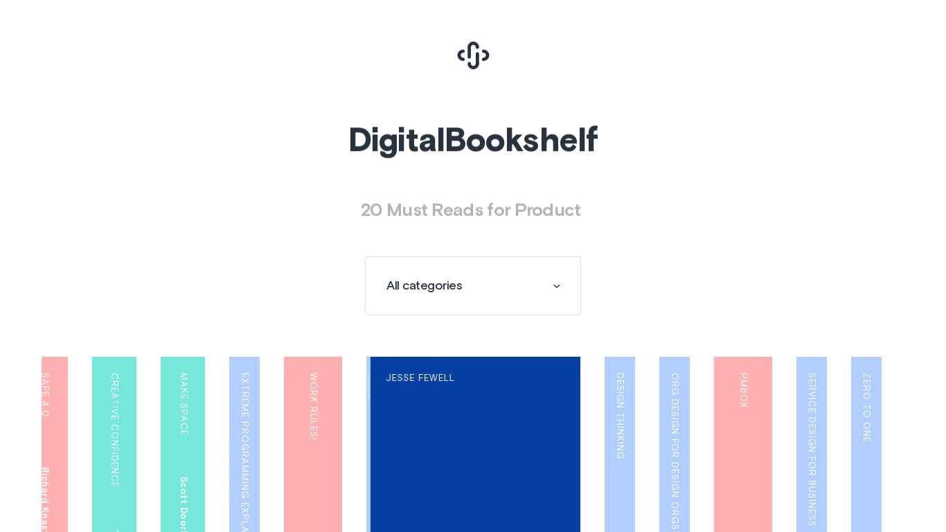 Digital Bookshelf Landing page