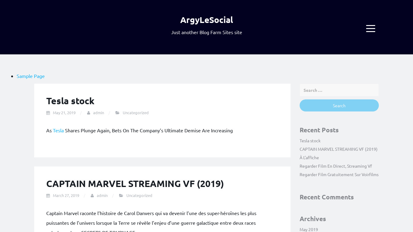 Argyle Social Landing page
