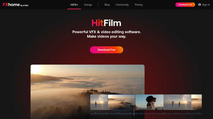 Hitfilm Express Landing Page