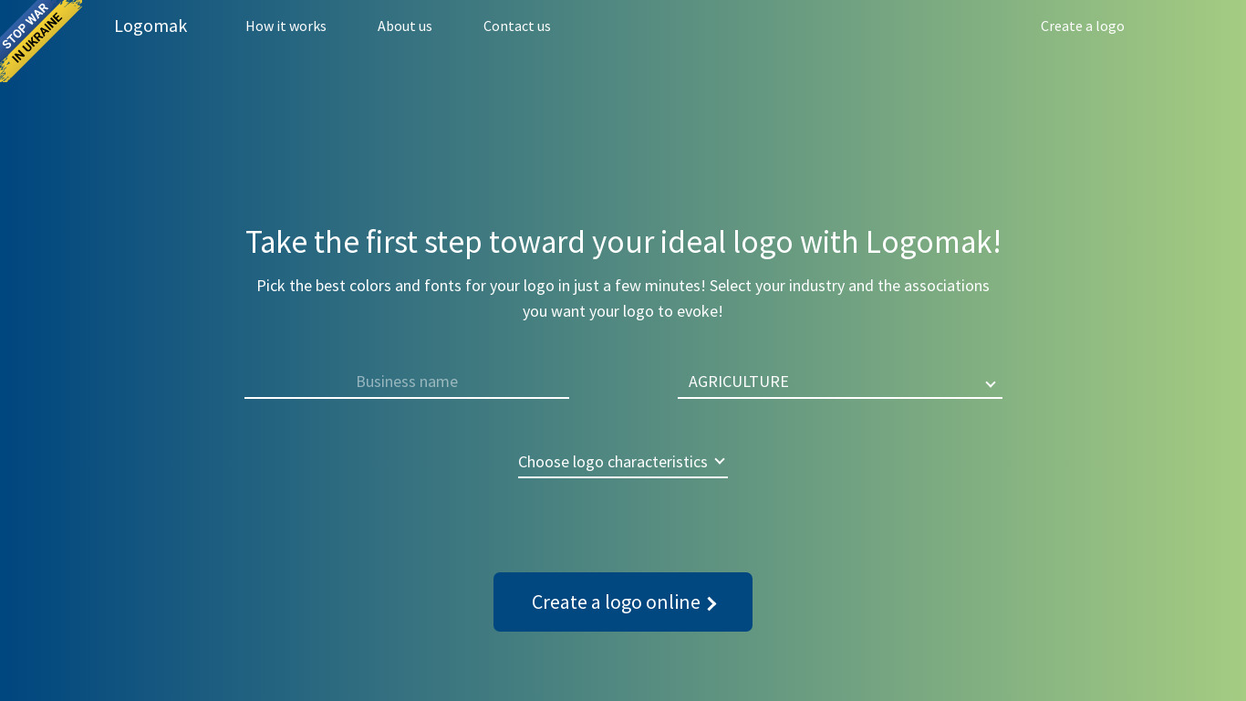 Logomak Landing page