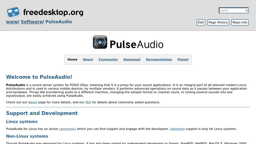 PulseAudio Landing Page