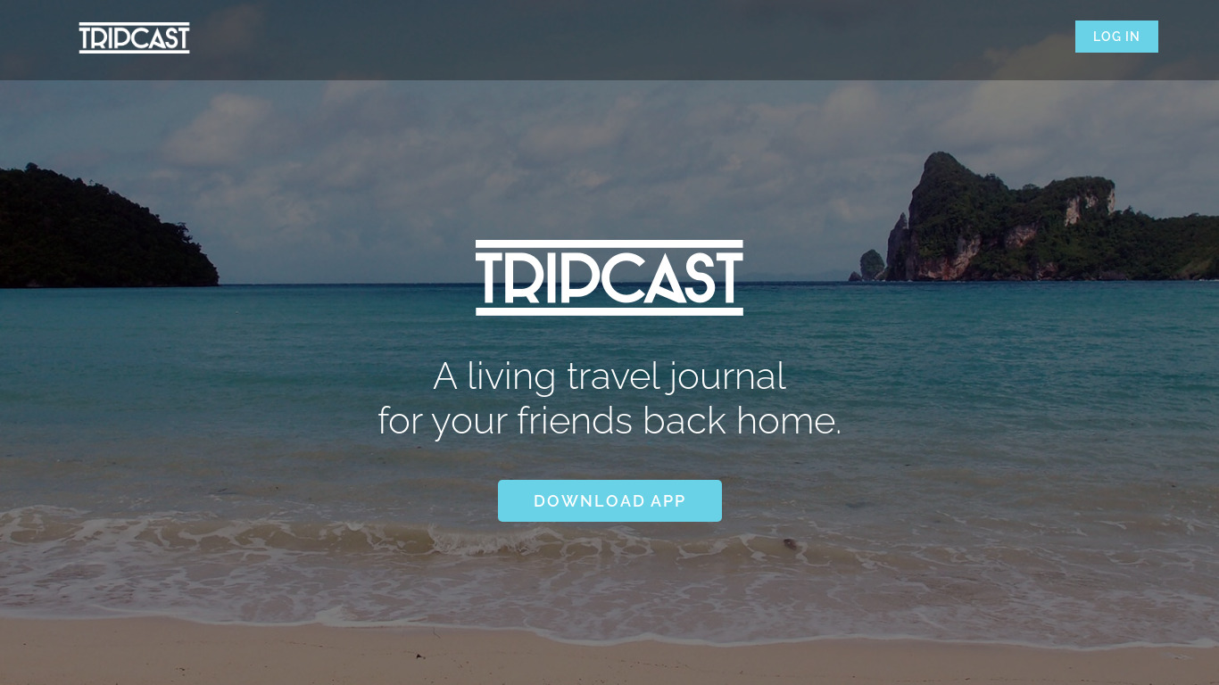 Tripcast Landing page