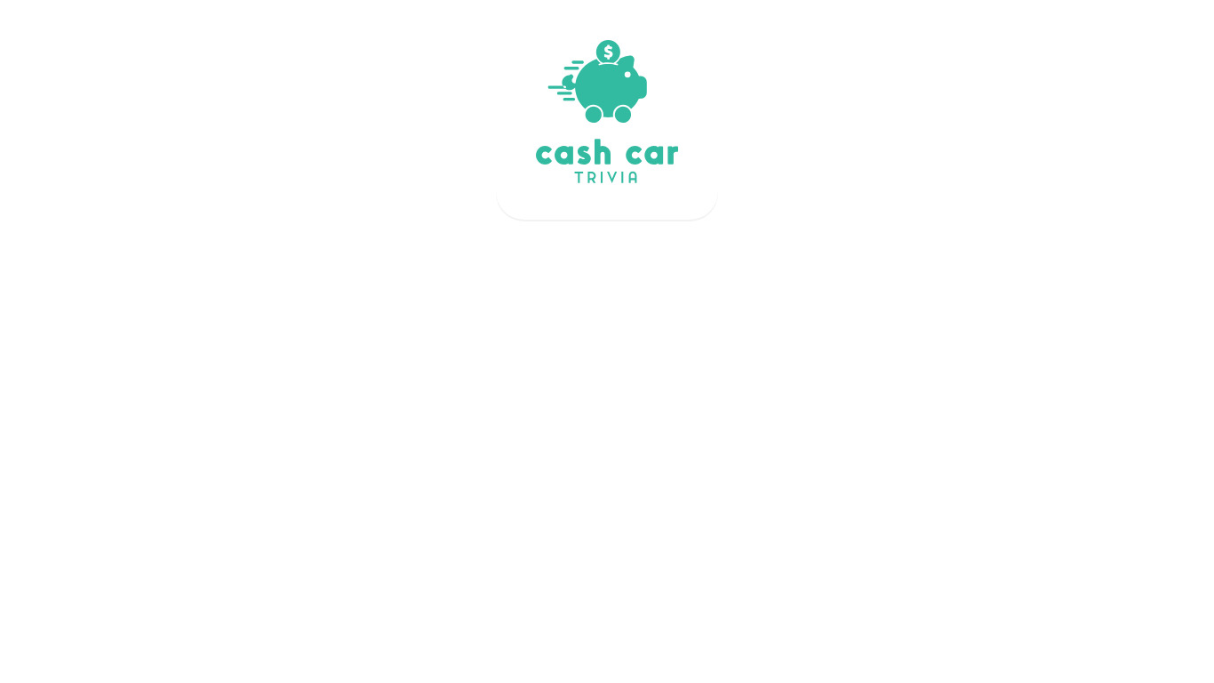 Cash Car Trivia Landing page