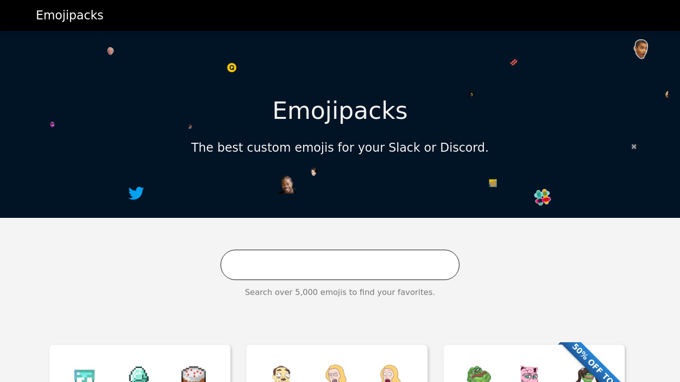 Emoji Packs Landing page