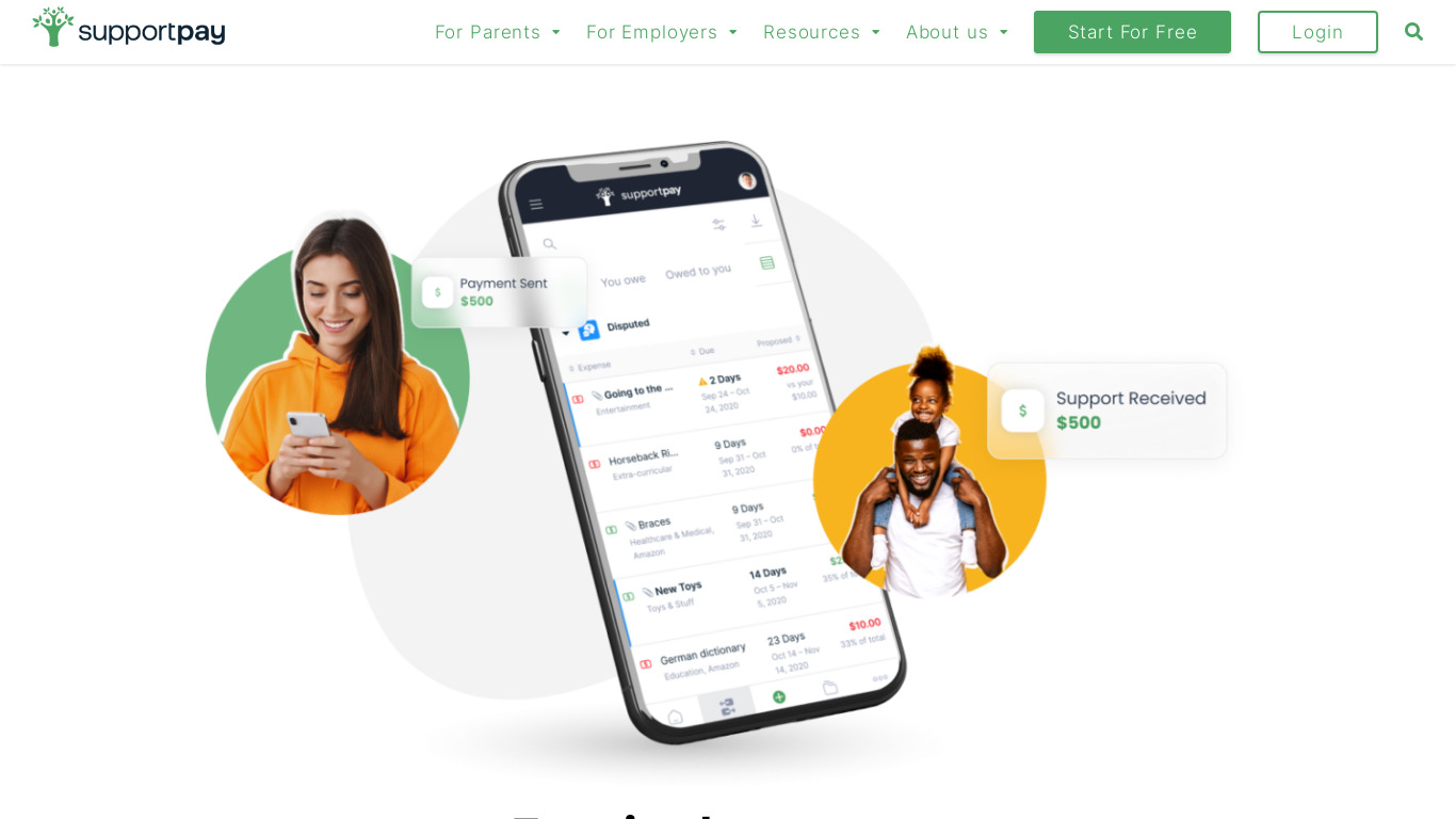 SupportPay Landing page