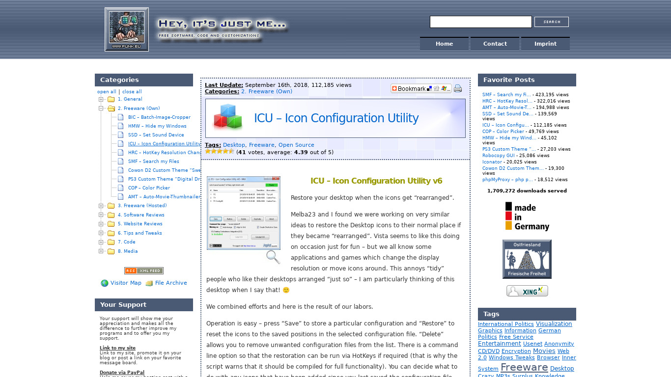 ICU - Icon Configuration Utility Landing page