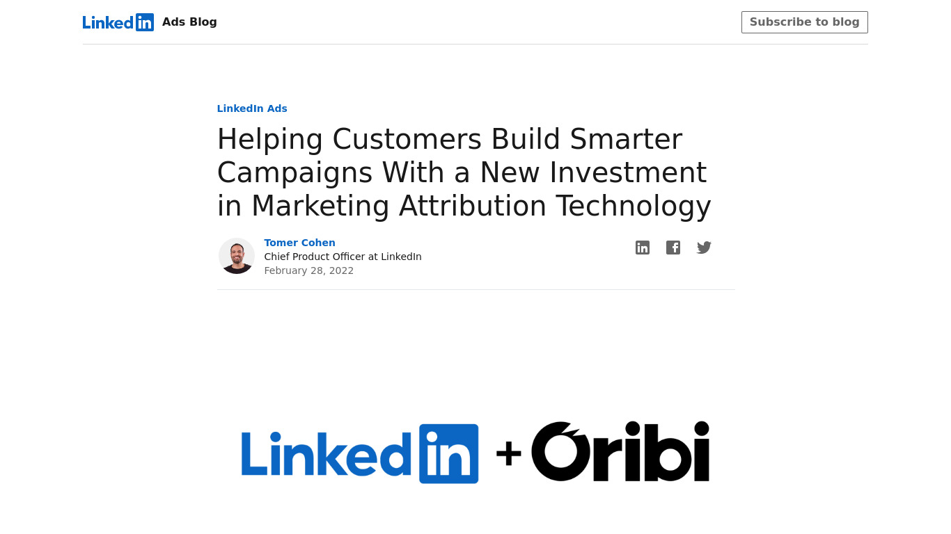 Oribi for Marketing Agencies Landing page