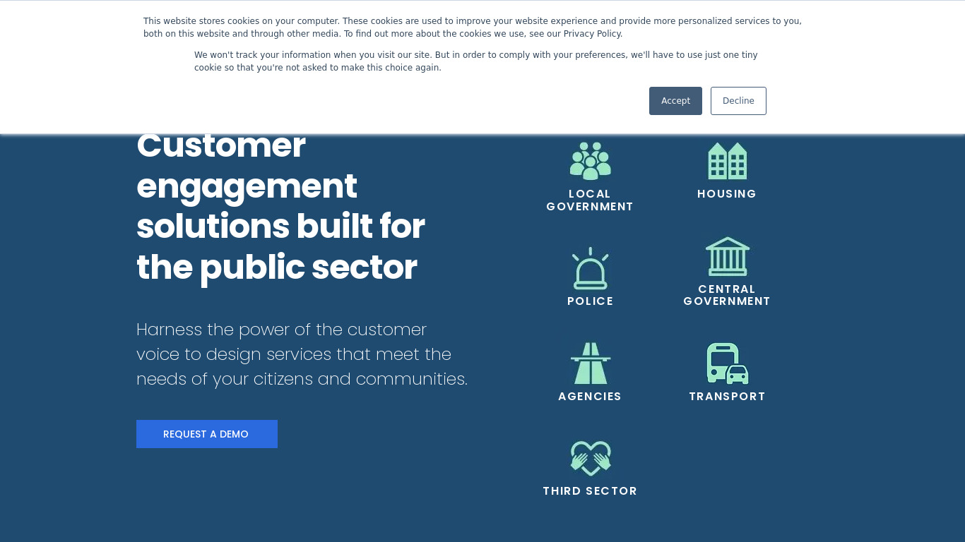 GovMetric Landing page