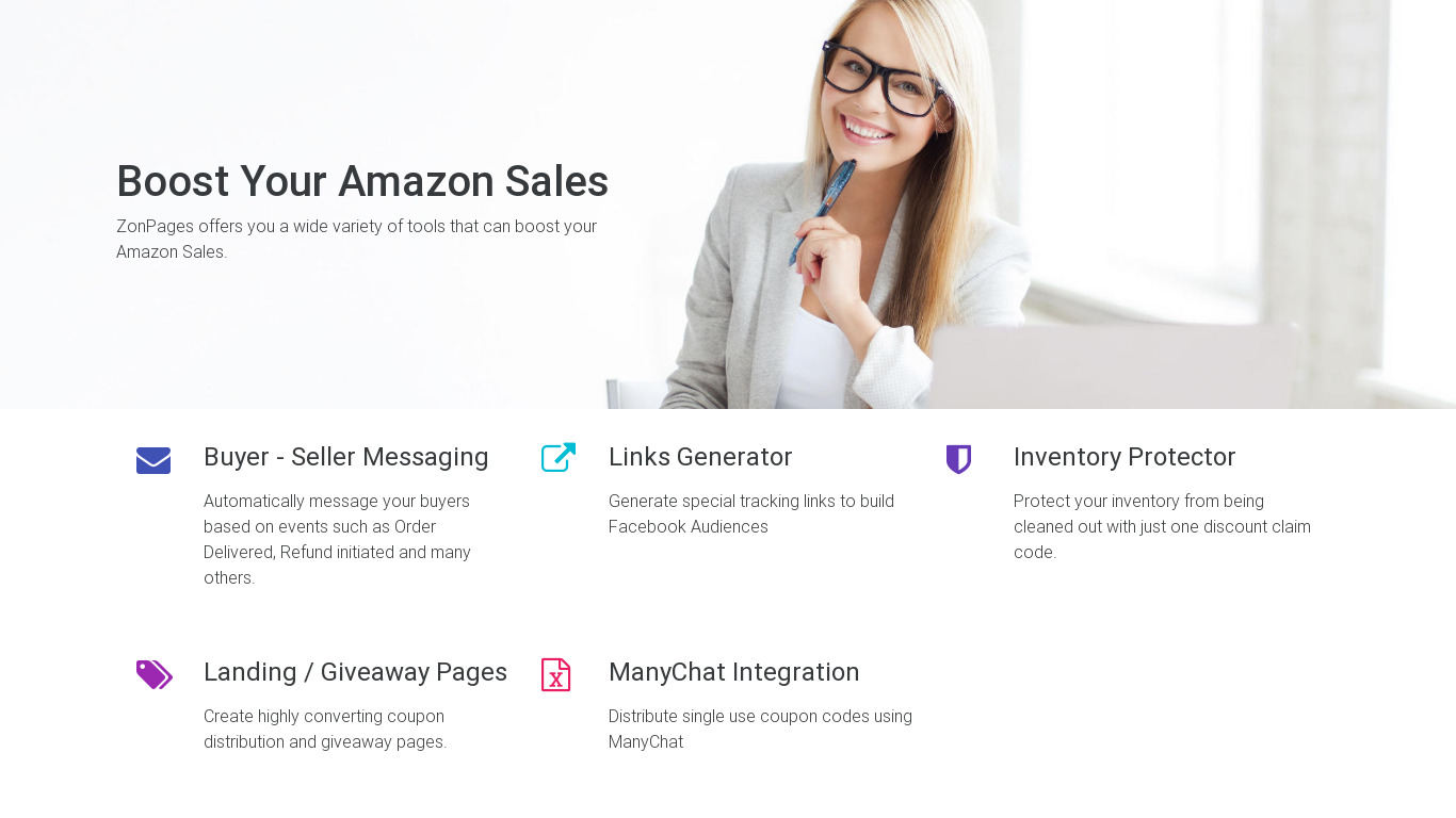 Zon Pages Landing page