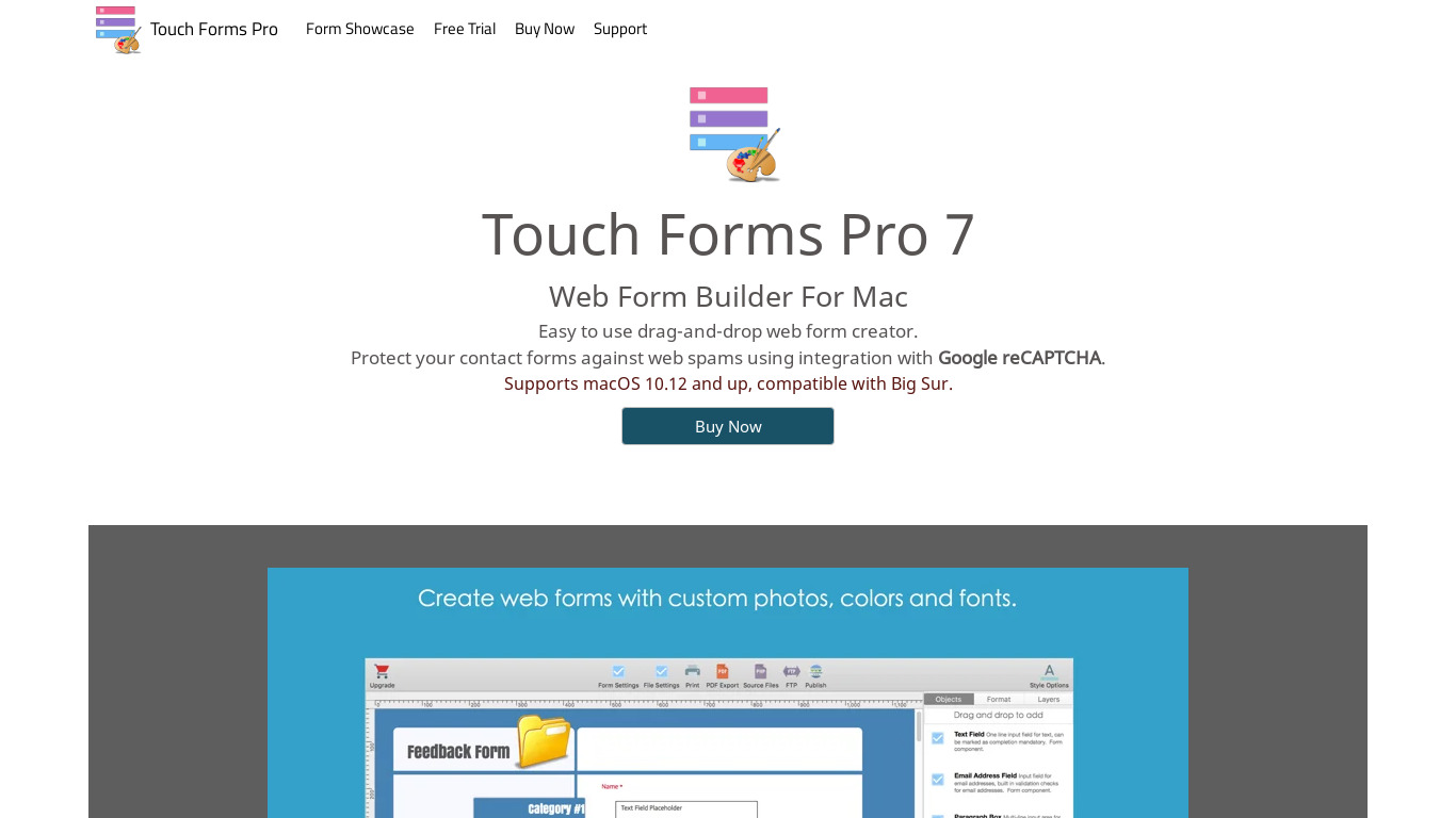 Touch Forms Pro Landing page