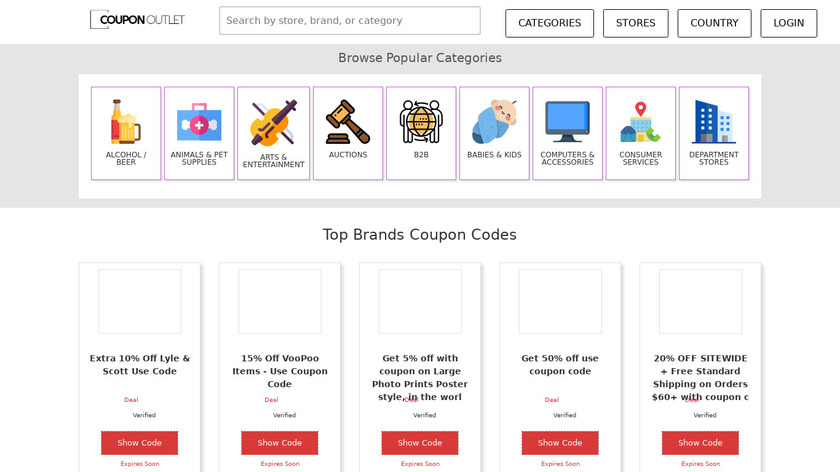 Couponoutlet Landing Page