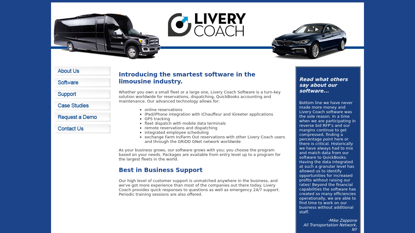 Livery Coach Landing page