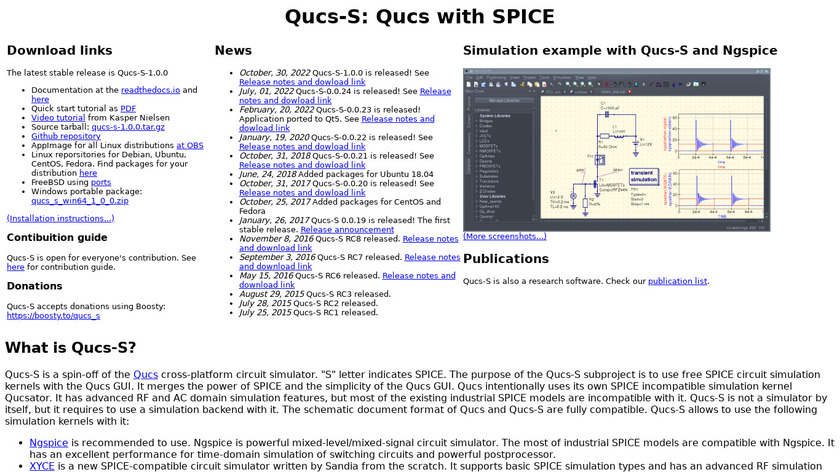 Qucs-S Landing Page
