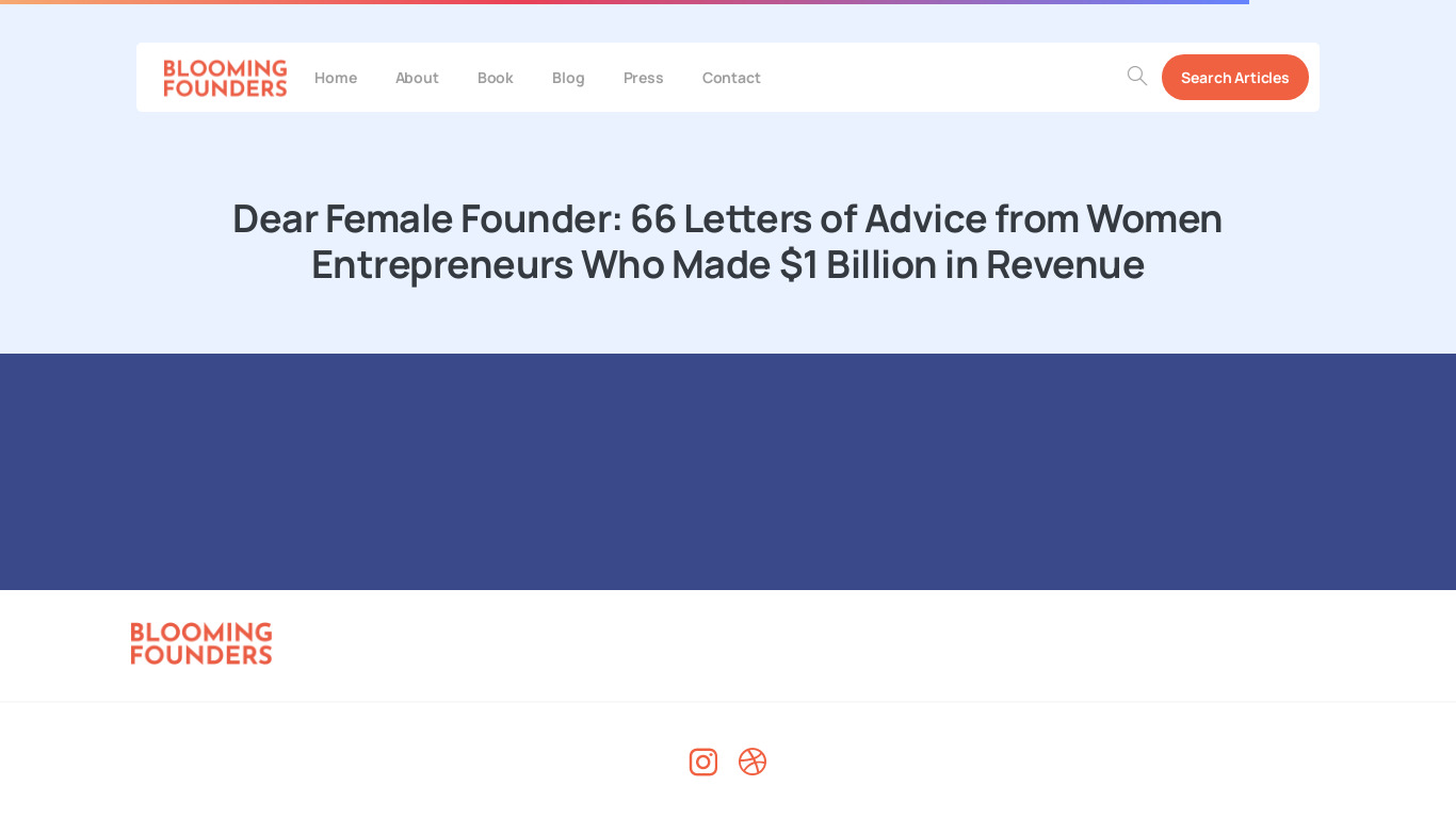 bloomingfounders.com Dear Female Founder Landing page
