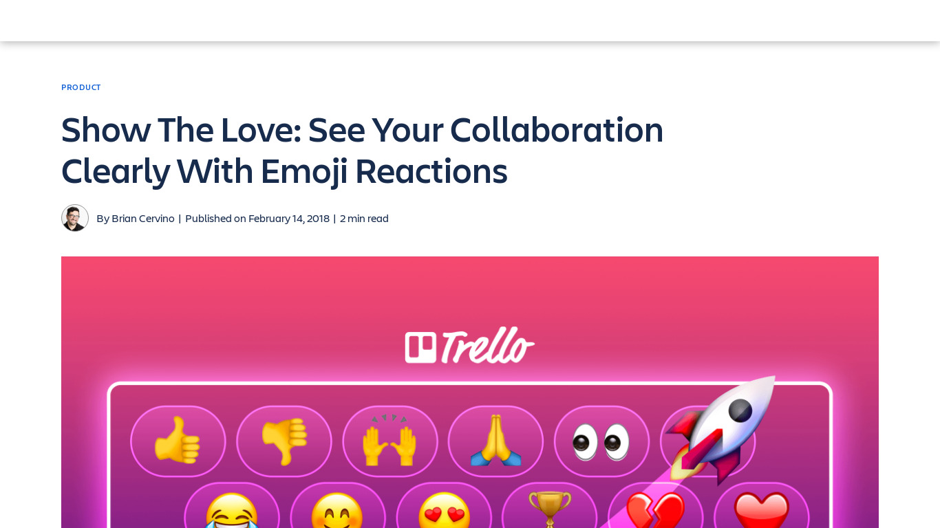 Trello Emoji Reactions Landing page