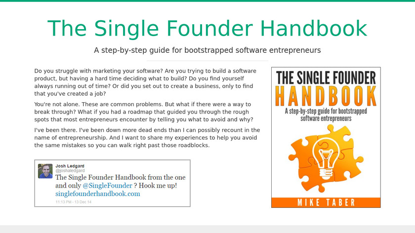 Single Founder Handbook Landing Page