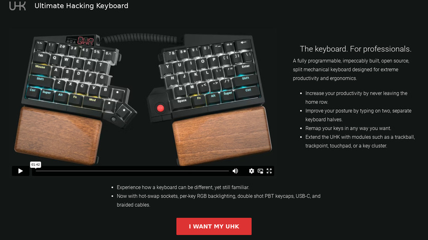 Ultimate Hacking Keyboard Landing Page